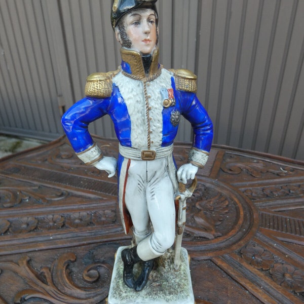 German scheibe alsbach porcelain napoleon general exelmans soldier figurine mark