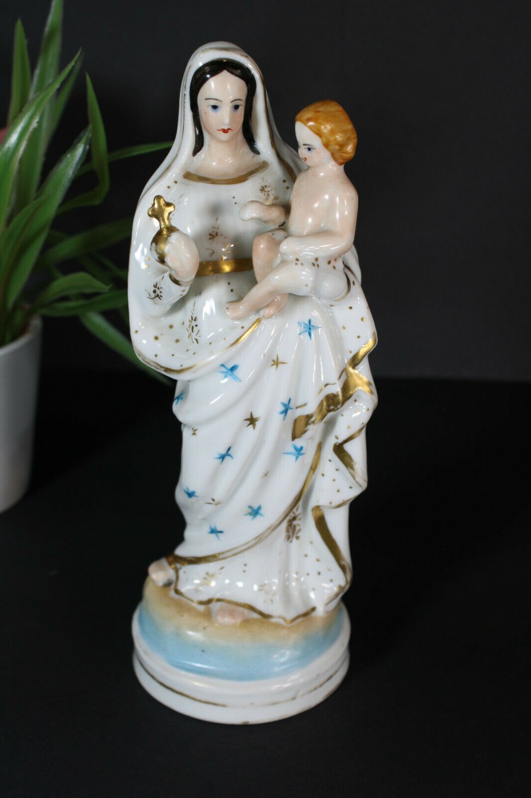Antque French Vieux Paris Porcelain Madonna Figurine Statue - Etsy