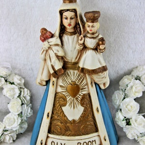 Antique flemish olv boom madonna religious statue figurine chalkware rare