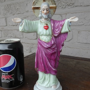 Vintage porcelain sacred heart jesus statue