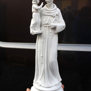 Antique french bisque porcelain saint anthony statue religious