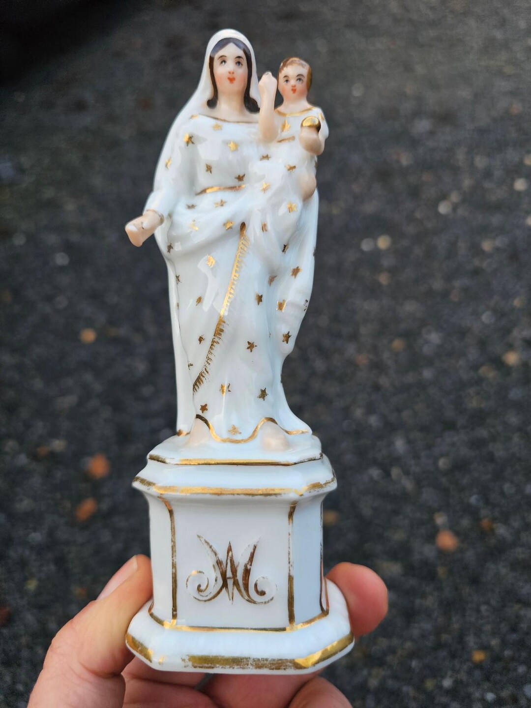 Antique French Vieux Paris Porcelain Madonna With Child Jesus Statue - Etsy