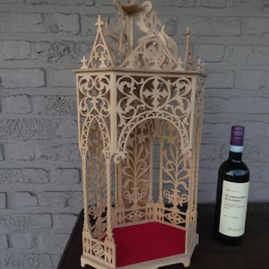 Vintage l wood cut religious home altar  chapel neo gothic design rare