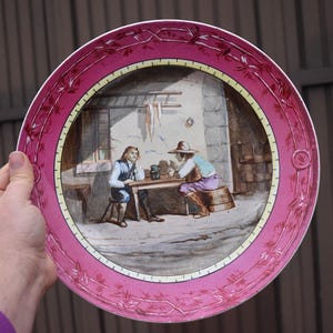 Antique french plate porcelain creil montereau marked