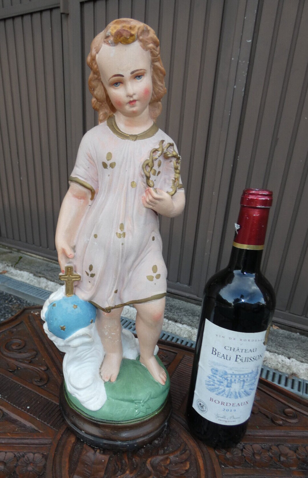 Antique French Chalk Statue of Young Jesus Christ Religious Etsy