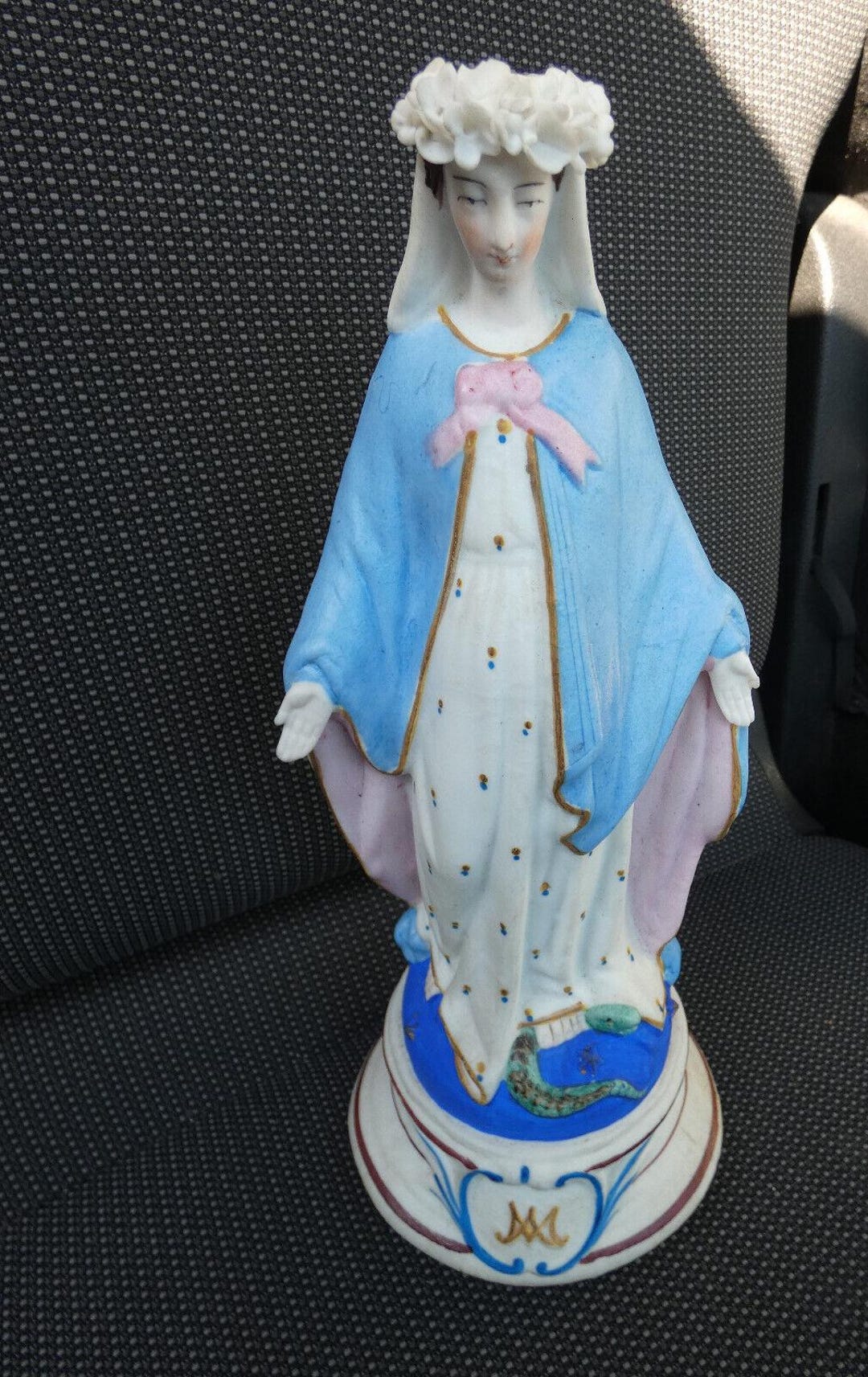Antique Vieux Paris Porcelain Madonna Statue Figurine Pastel Colours ...