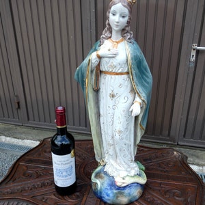 Vintage capodimonte italian porcelain large madonna figurine statue