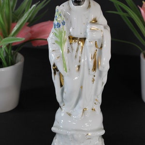 Antique vieux paris porcelain saint joseph figurine statue religious