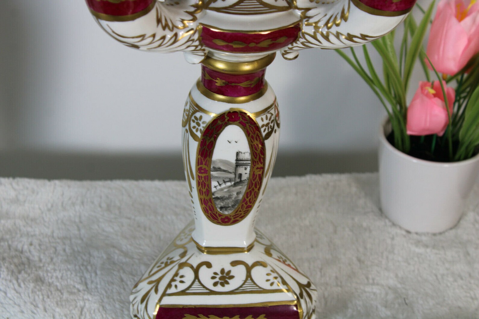 Pair French Limoges Porcelain Lamps Landscape Decor Marked Etsy