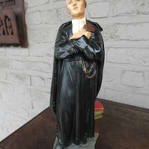 Antique flanders ceramic statue louis de montfort