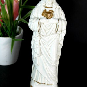 Antique french vieux paris porcelain sacred heart jesus statue