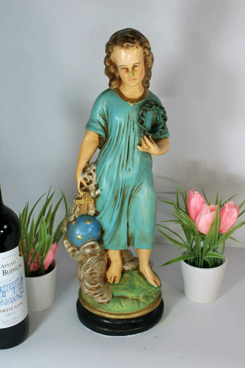 Antique French Chalkware Religious Statue of Young Jesus Etsy