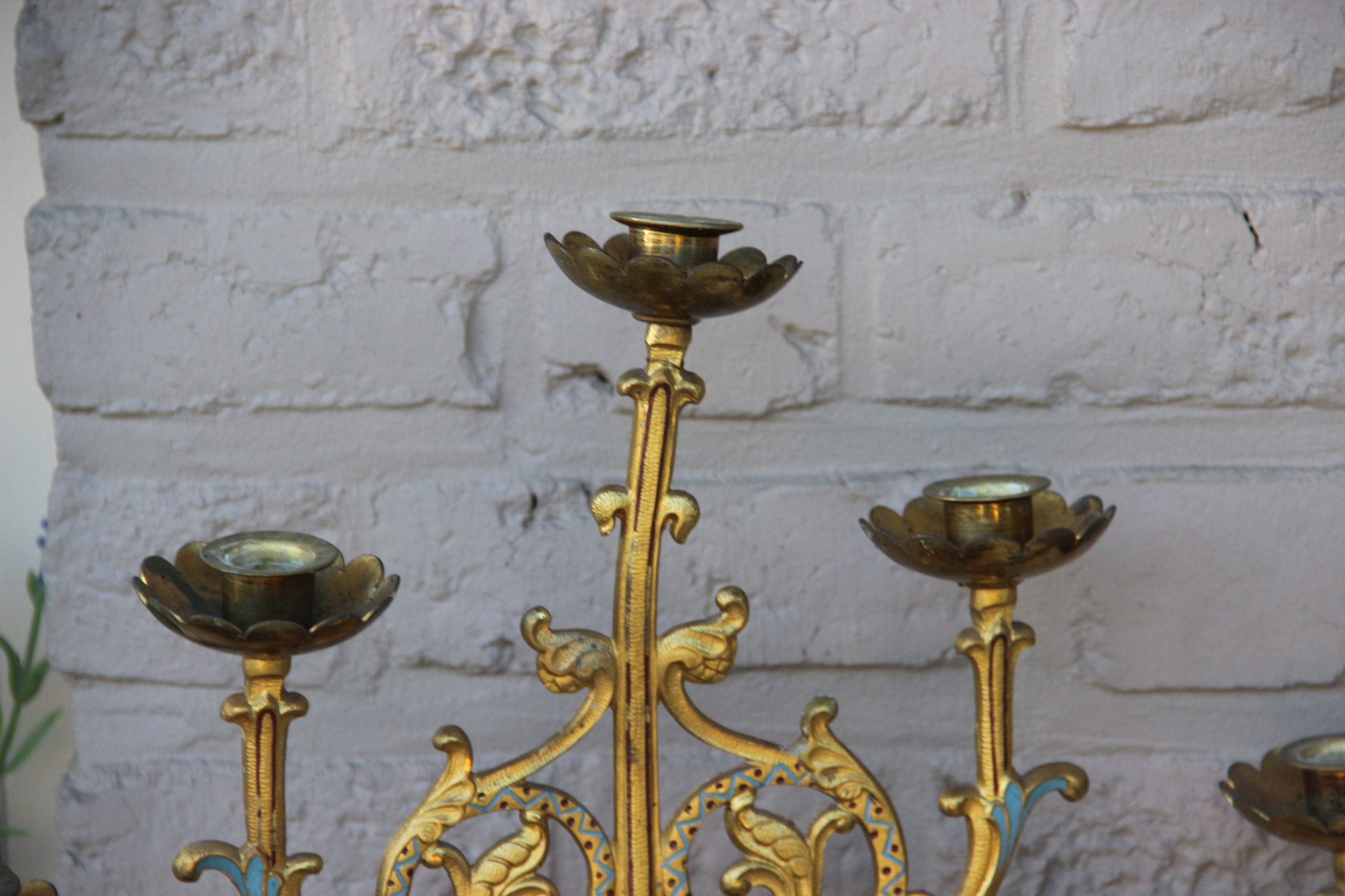 Rare XL Antique Religious Altar Church Candelabras Gothic Etsy