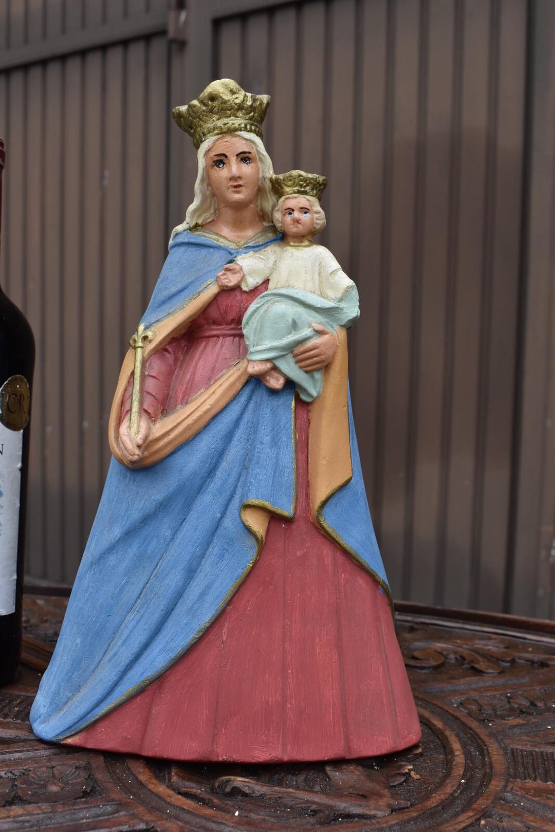 Antique Flemish Chalk Madonna Child Jesus Statue - Etsy