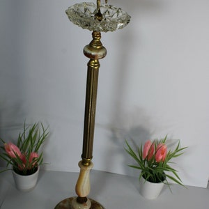 Vintage retro standing ashtray putti cherub onyx marble brass