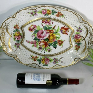 Xl french limoges hand paint haviland floral plate presentation tray