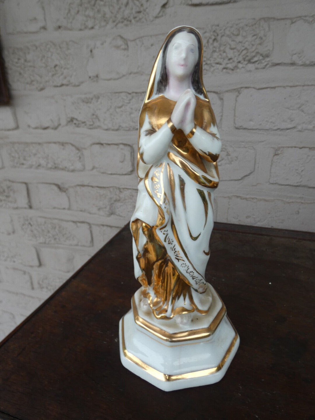 Antique French Vieux Paris Porcelain Madonna Statue Figurine - Etsy