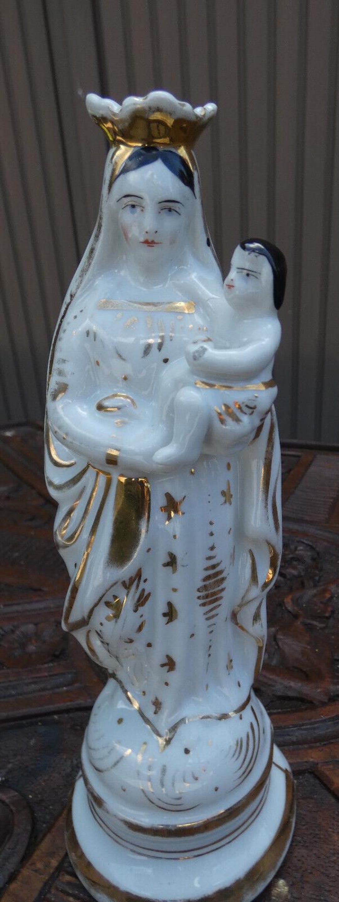 Antique French Vieux Paris Porcelain Madonna Statue Religious - Etsy