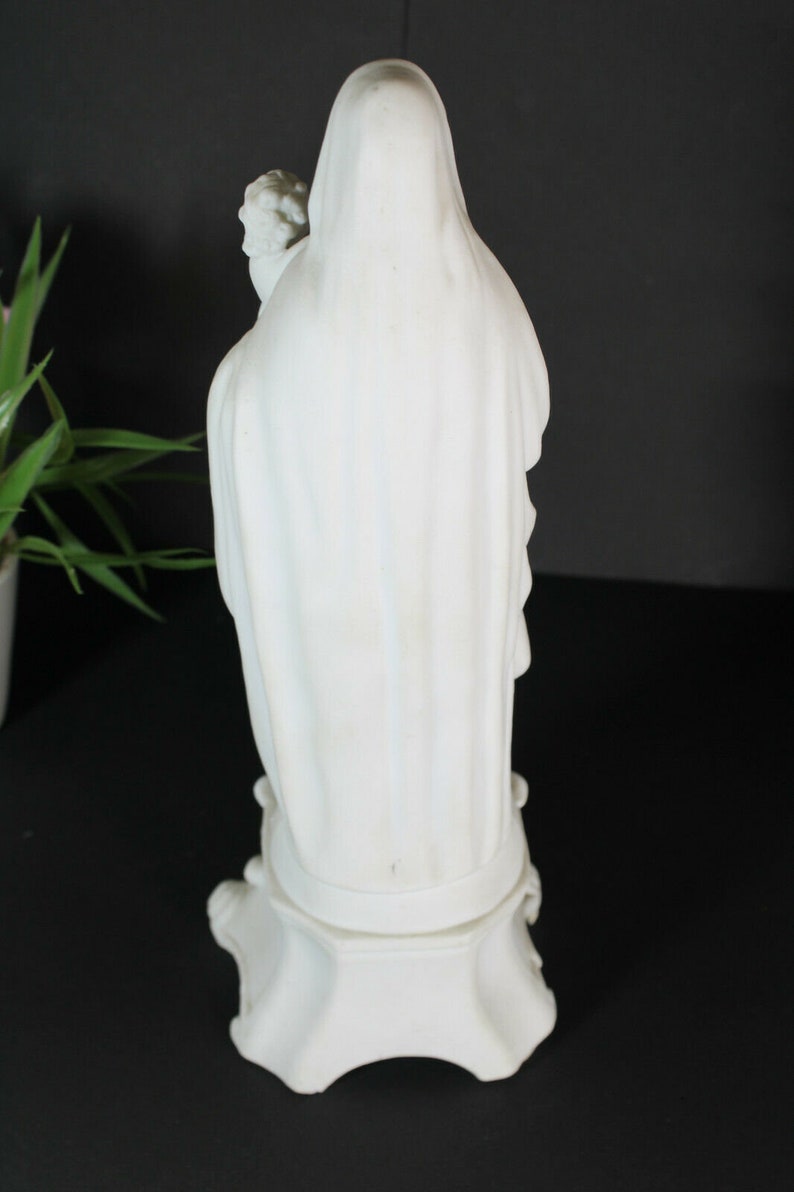 Antique French Bisque Porcelain Statue Madonna Religious Etsy