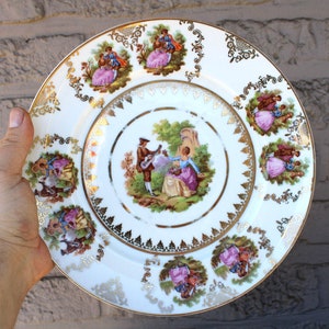 German bavaria porcelain marked victorian scenes plate