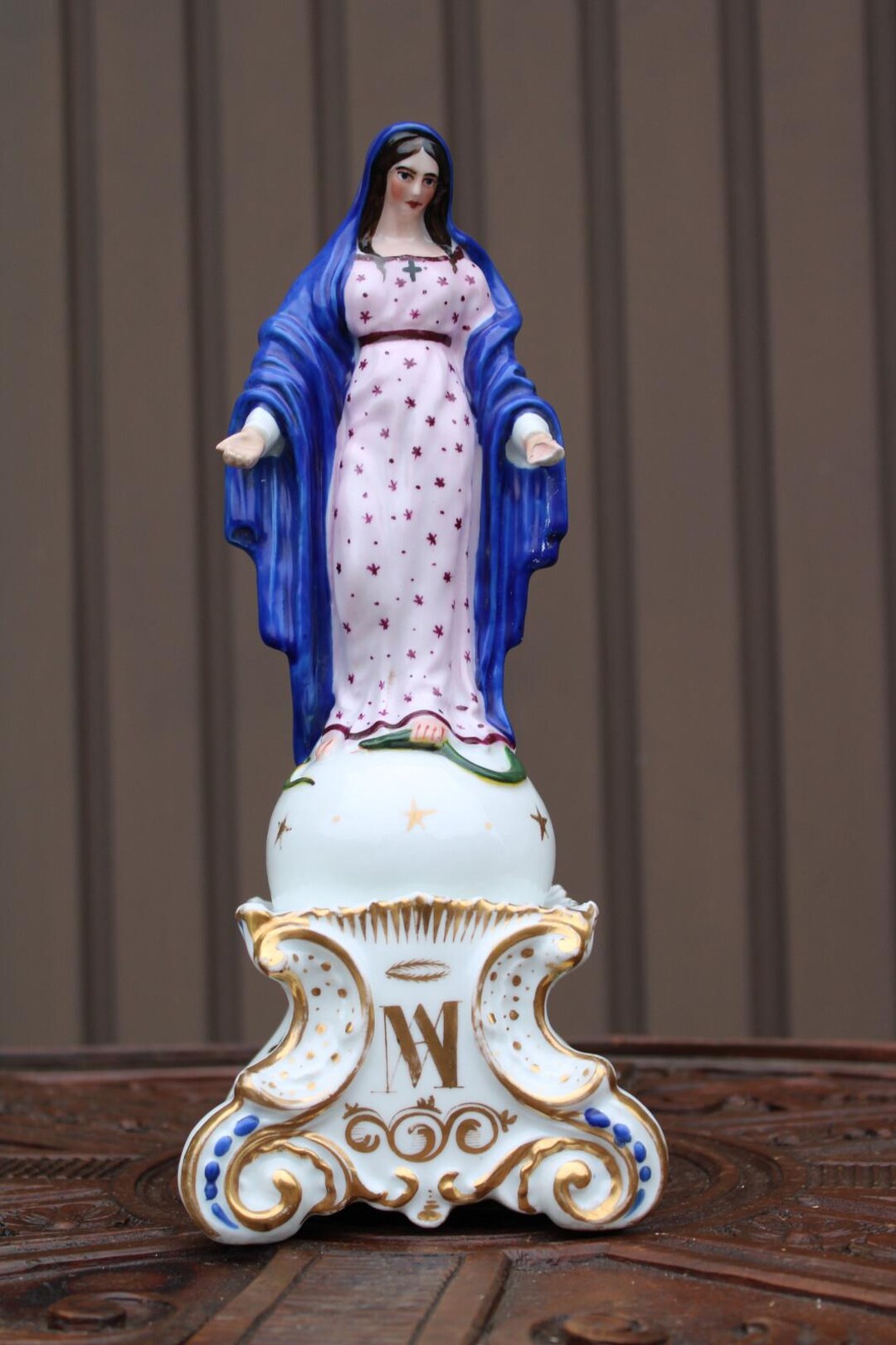Antique French Vieux Paris Porcelain 19thc Figurine Madonna Religious ...
