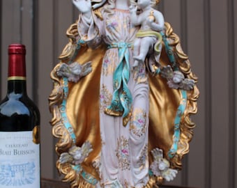 Pattarino school terracotta madonna statue figurine angels religious italian