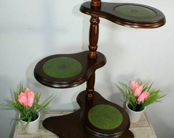 Vintage 1970 english wood plant stand 3 level for planter jardiniere vase