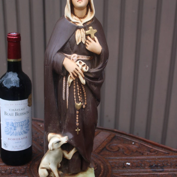 Antique rare ceramic saint margaret of cortona statue figurine religious