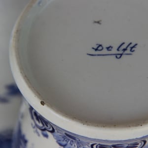 Antique Delft Blue White Pottery Ceramic Dutch Mill Scene Foo - Etsy