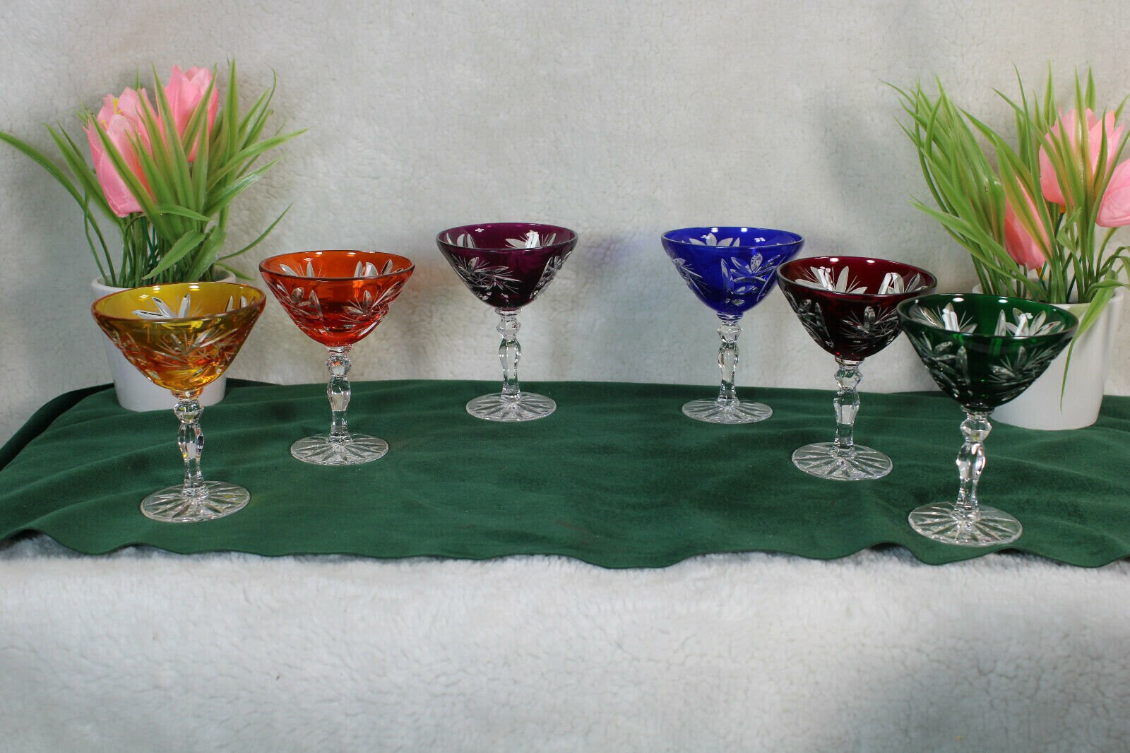 Set 6 bohemia crystal glass martini champagne glasses Etsy