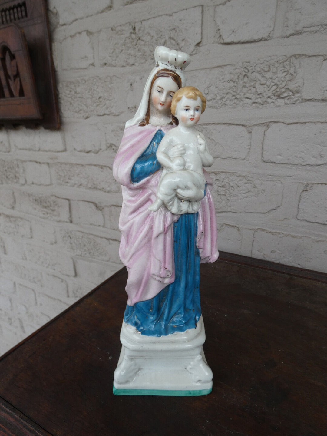 Antique French Paris Porcelain Madonna Child Figurine Statue - Etsy