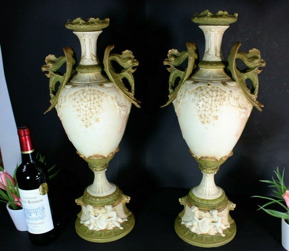 ドラゴン装飾 陶器花瓶 ドラゴン装飾 陶器花瓶
