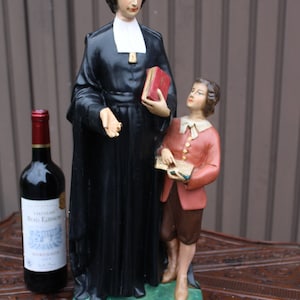 Antiguo gran cerámica estado san juan bautista de la salle sacerdote religioso raro