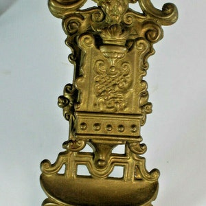 Antique bronze french matches wall holder satyt putti head plaque