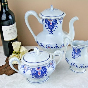 60&#39;s vtg french rouen signed pottery tea coffee set