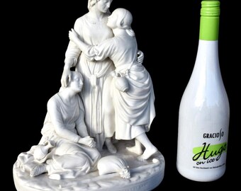 Antique l 19thc porcelain bisque figure group naomi daughters in law religious