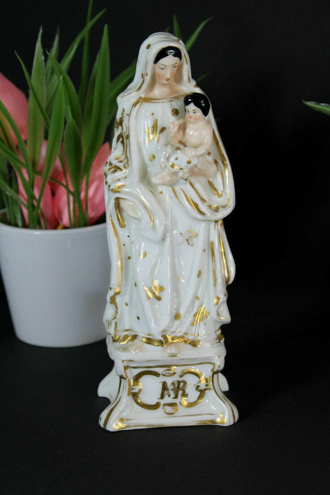Antique French Vieux Paris Porcelain Madonna Figurine Statue - Etsy
