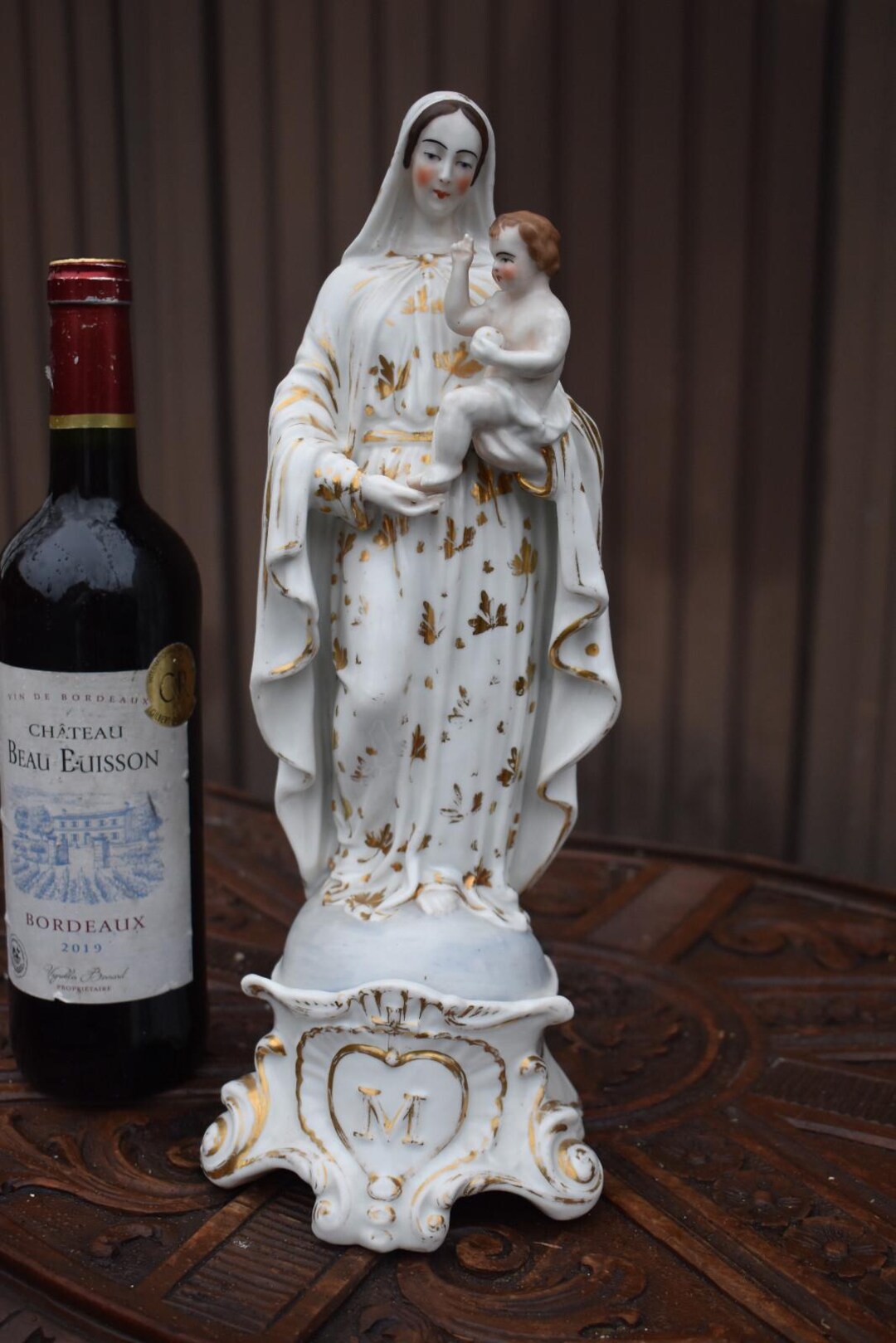 Antique Large French 19thc Vieux Paris Porcelain Madonna With Child ...