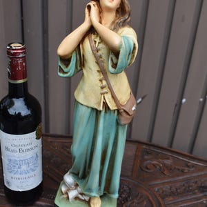 Antique french chalk saint  joan of arc jeanne statue rare