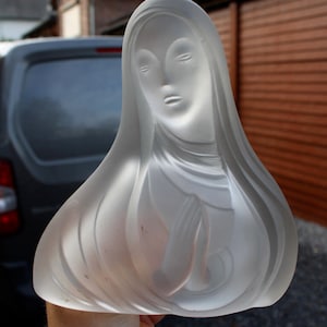 Art deco madonna glass bust by franz hagenauer for curt schlevogt 1937 statue
