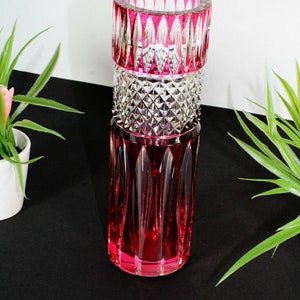 Val saint lambert crystal glass vase belgian marked