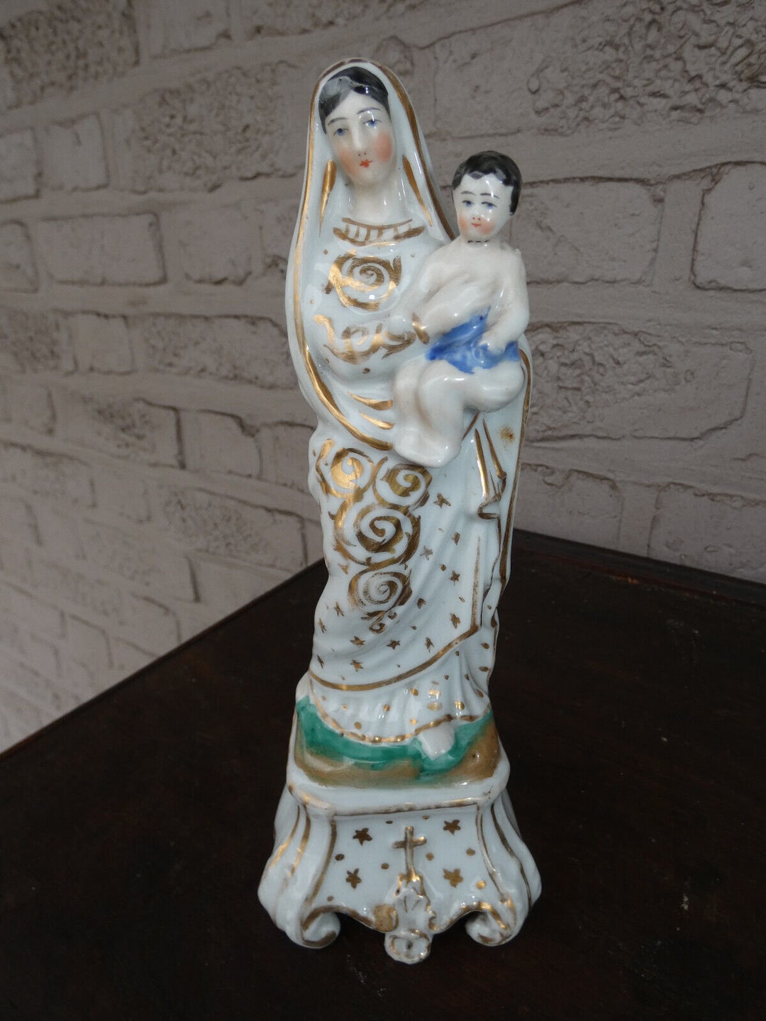 Antique French Vieux Paris Madonna Child Statue Figurine - Etsy