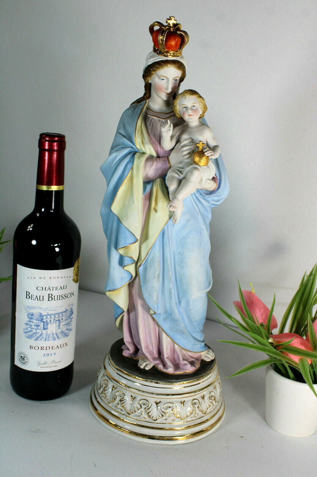 Antique Vieux Paris Porcelain Madonna Mary Figurine Statue - Etsy