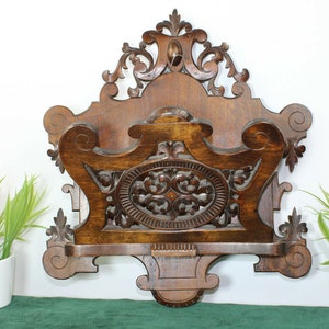 Antike deutsche Schwarzwald Holz geschnitzt Wand Briefhalter