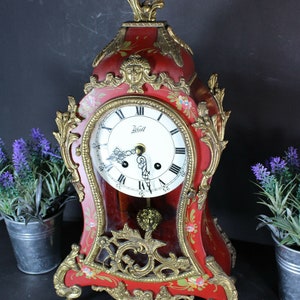 Vintage Walt Boulle Design MantelUhr Messing Karyatid