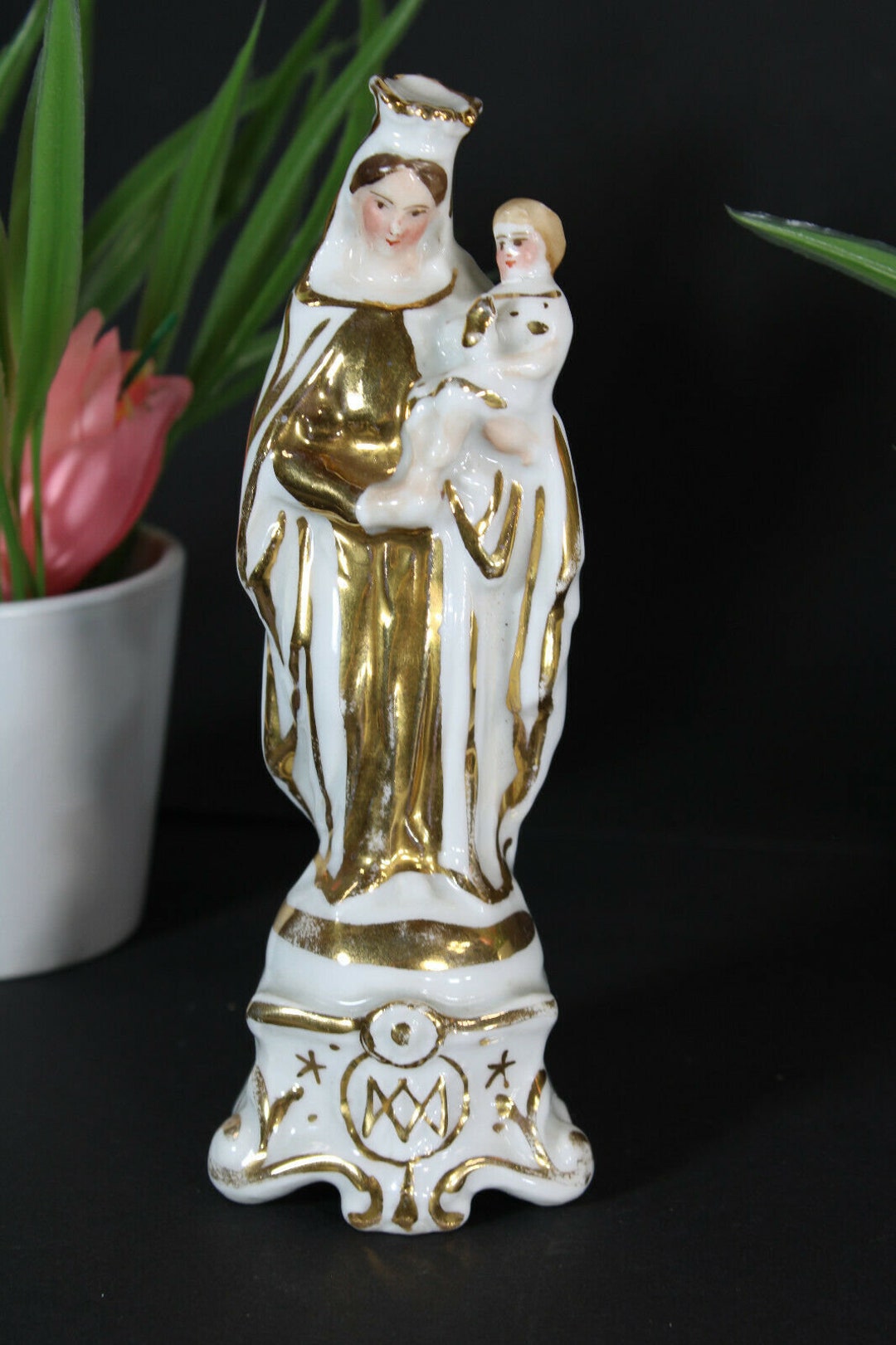 Antique French Vieux Paris Porcelain Madonna Figurine Statue - Etsy