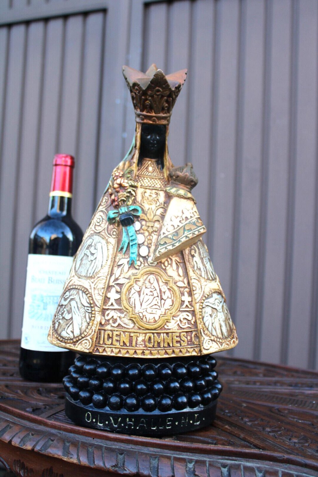 Antique Large Ceramic Black Madonna Halle Statue Religious Figurine - Etsy