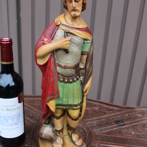 Antique saint donatius ceramic chalk statue saint religious