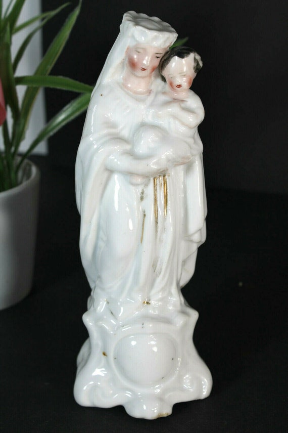 Art Objects Antique vieux paris porcelain madonna figurine statue ...