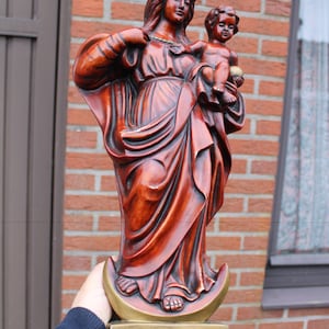 Vintage german 50s achatit wall madonna statue plaque religious rare